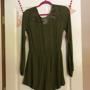 Army green romper